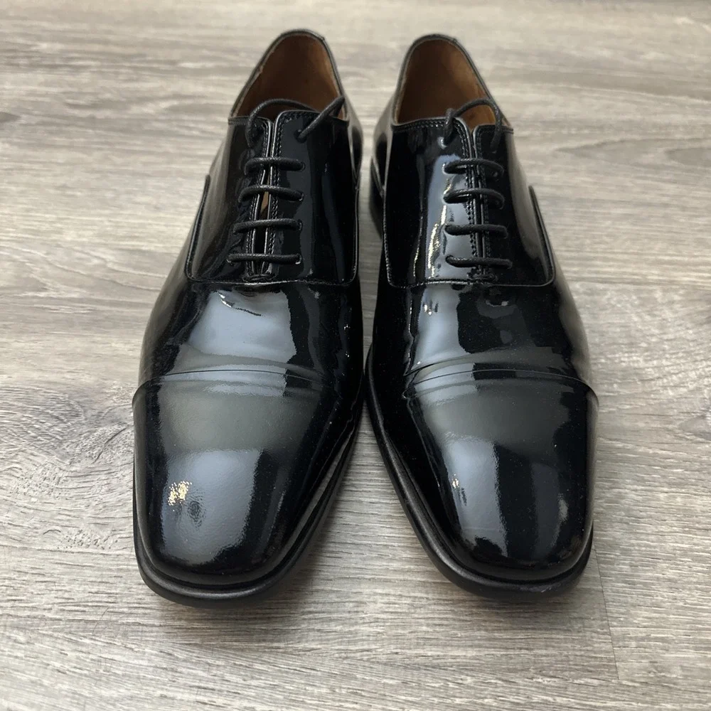 Massimo Matteo Firenze Cuoio (Hand Made Italy) Black Leather Men's 11 Cap Toe